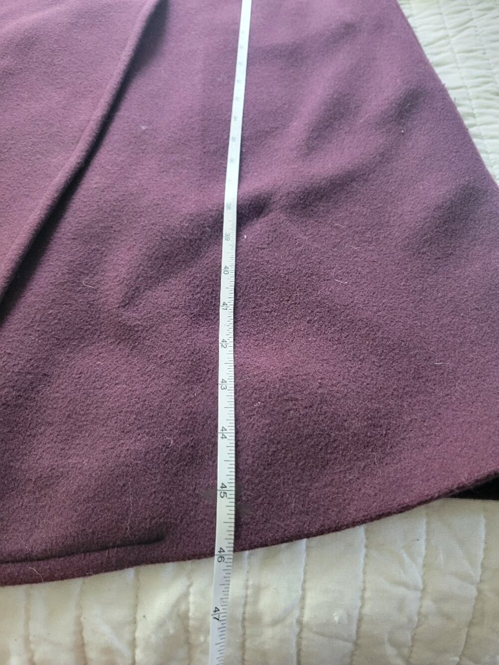 London Fog Plum Purple Long Wool Blend Coat Classic Outerwear Sz 6P - Picture 8 of 8